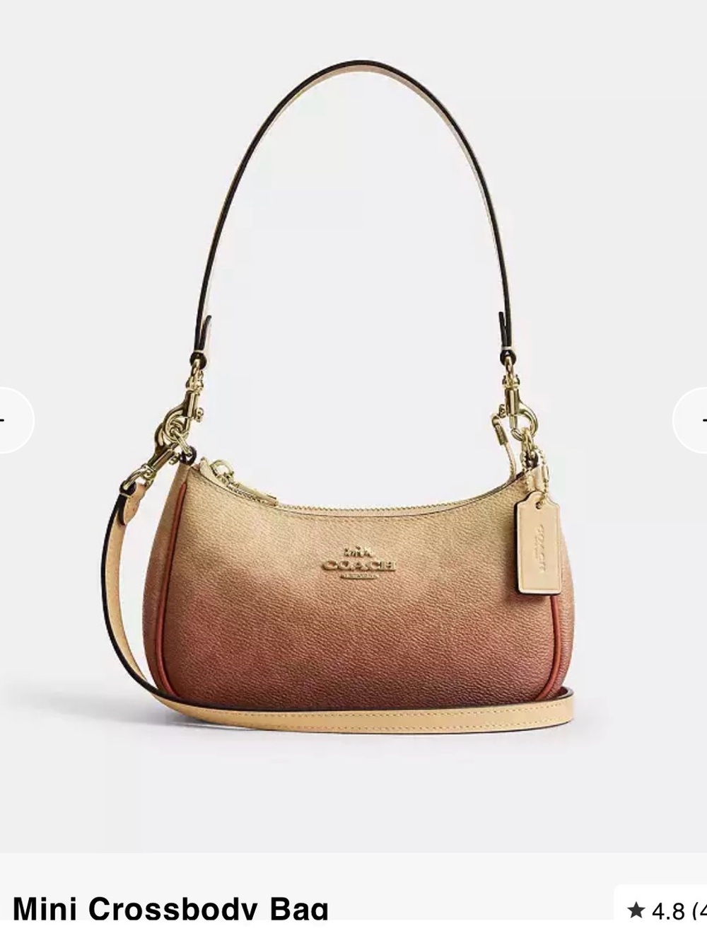 Coach Mini Crossbody Bag in Brown to Cream Ombre